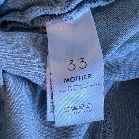 MOTHER THE RUFFLE MINI RAW EDGE DISTRESSED DENIM JEAN MINI COASTAL COWGIRL SKIRT - Picture 16 of 16